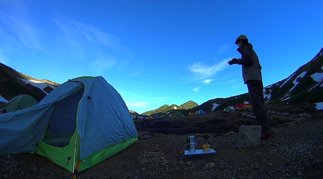 雷鳥沢で下山後に山コーヒー