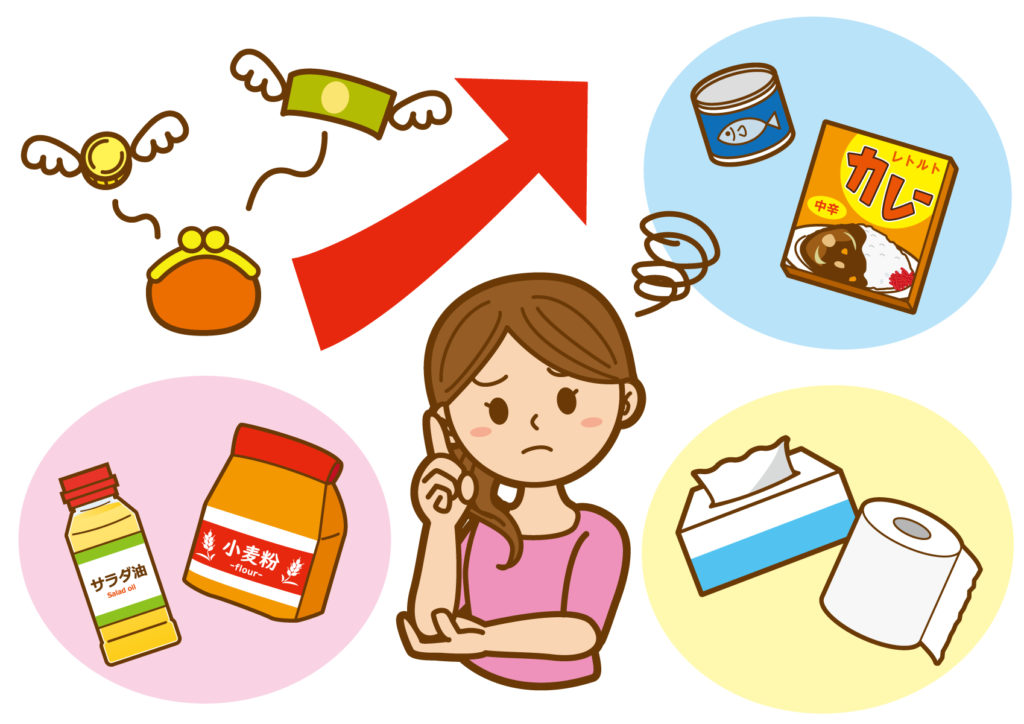 物価高に悩む女性の画像