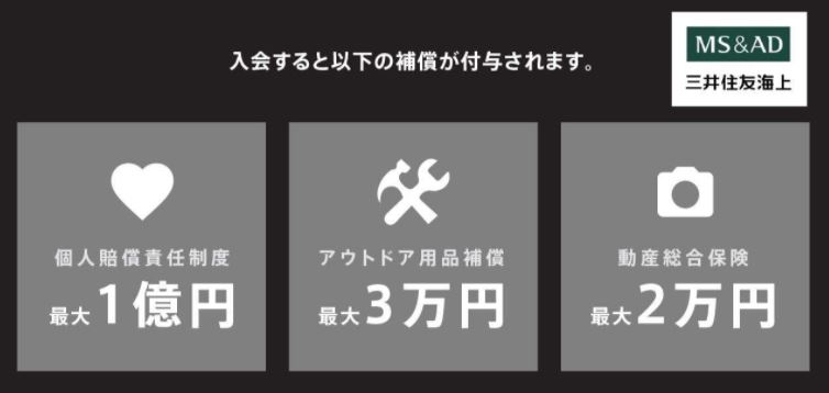 アウトドア用品補償