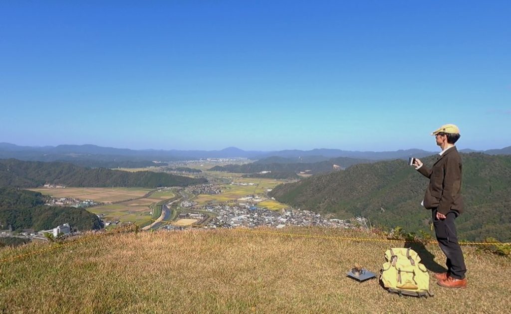 有子山城址登山で山コーヒー