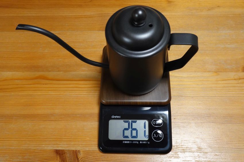 ハイマウントミニドリップポット450mlブラックの重さ