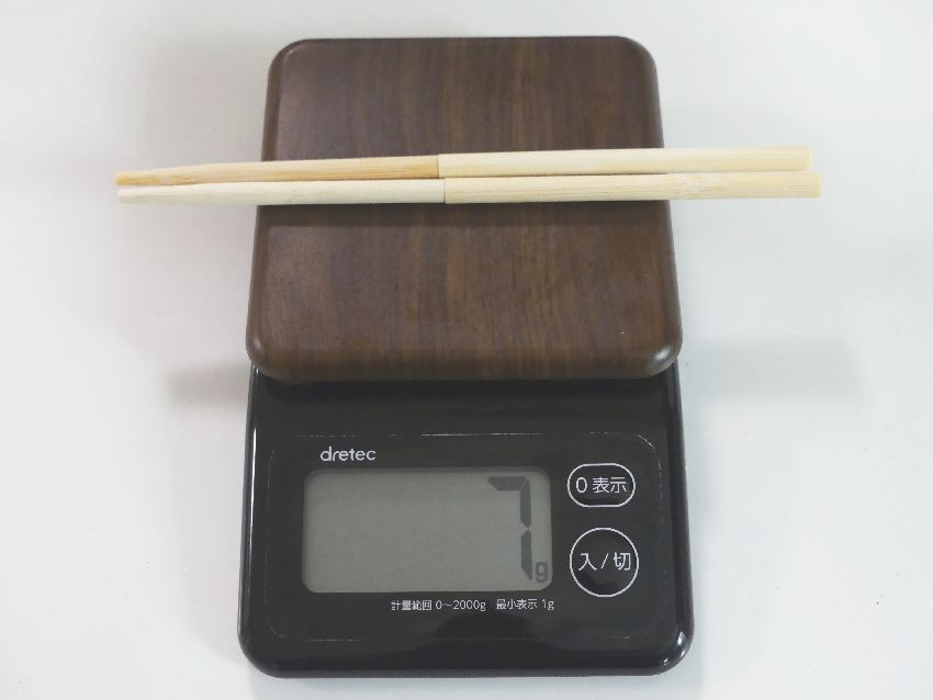 ダイソーつなげる割り箸の重さ